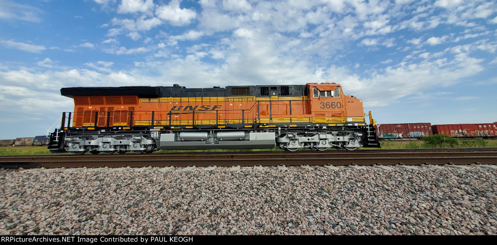 BNSF 3660 Sits On The Wabtec/BNSF Interchange Track Waiting Patiently For Pickup to Take Her To The BNSF Alliance Texas Yard for Her Delivery!!!